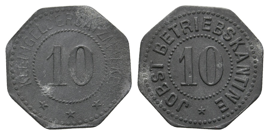  Bayern; Dachau; Jobst Betriebskantine ZW: 10; Kleingeldersatzmarke; Menzel 4792.4   