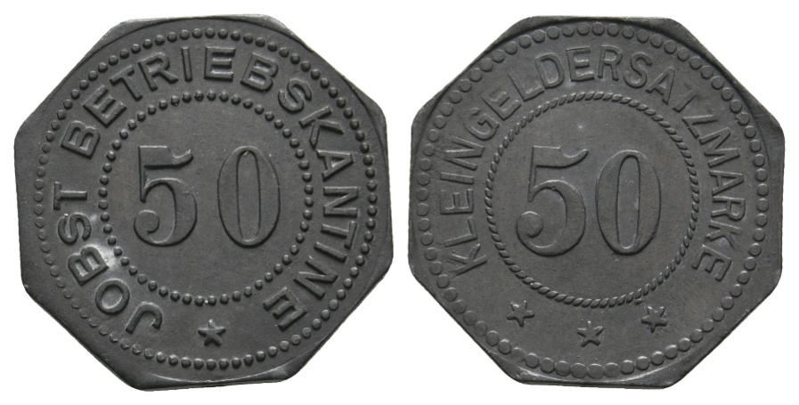 Bayern; Dachau; Jobst Betriebskantine ZW: 50; Kleingeldersatzmarke; Menzel 4792.7   
