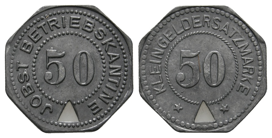  Bayern; Dachau; Jobst Betriebskantine ZW: 50; Kleingeldersatzmarke; Menzel 4792.10   
