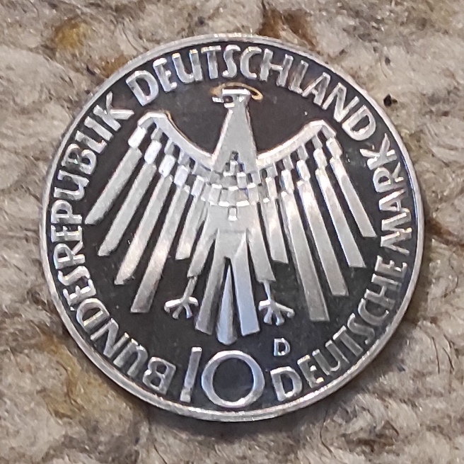  Deutschland 10 Mark 1972 D, SILBER, XX. Olympische Sommerspiele, Deutschland 1972   
