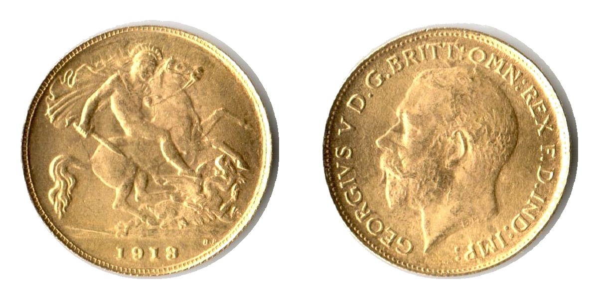  Grossbritannien, George V. 1910-1936. 1/2 Sovereign 1913  MM-Frankfurt  KM#819  Feingold: 3,66g   