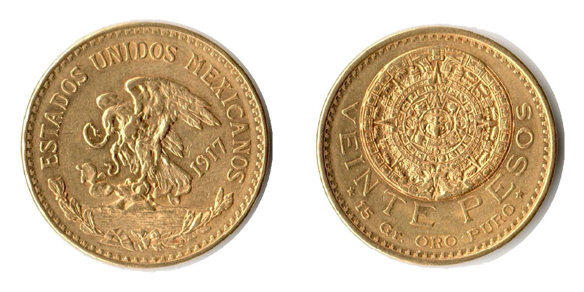  Mexiko 20 Pesos 1917 MM-Frnakfurt  KM#478 Feingold: 15g   