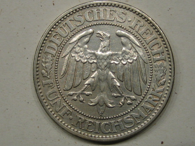  Weimar 5 Reichsmark 1932 A. Silber   
