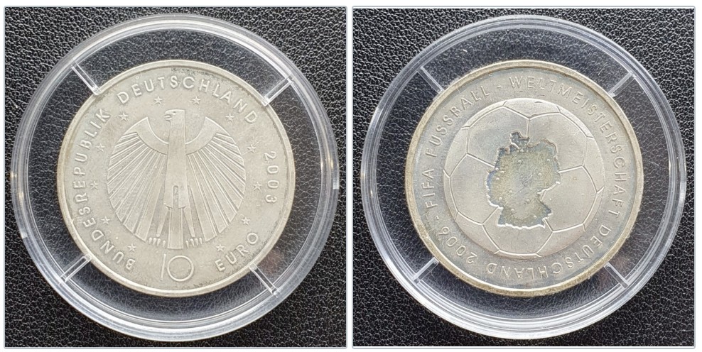  Deutschland 10 Euro 2003 A (Berlin) Fußballweltmeisterschaft Deutschland 2006 - 16,65 g Feinsilber   