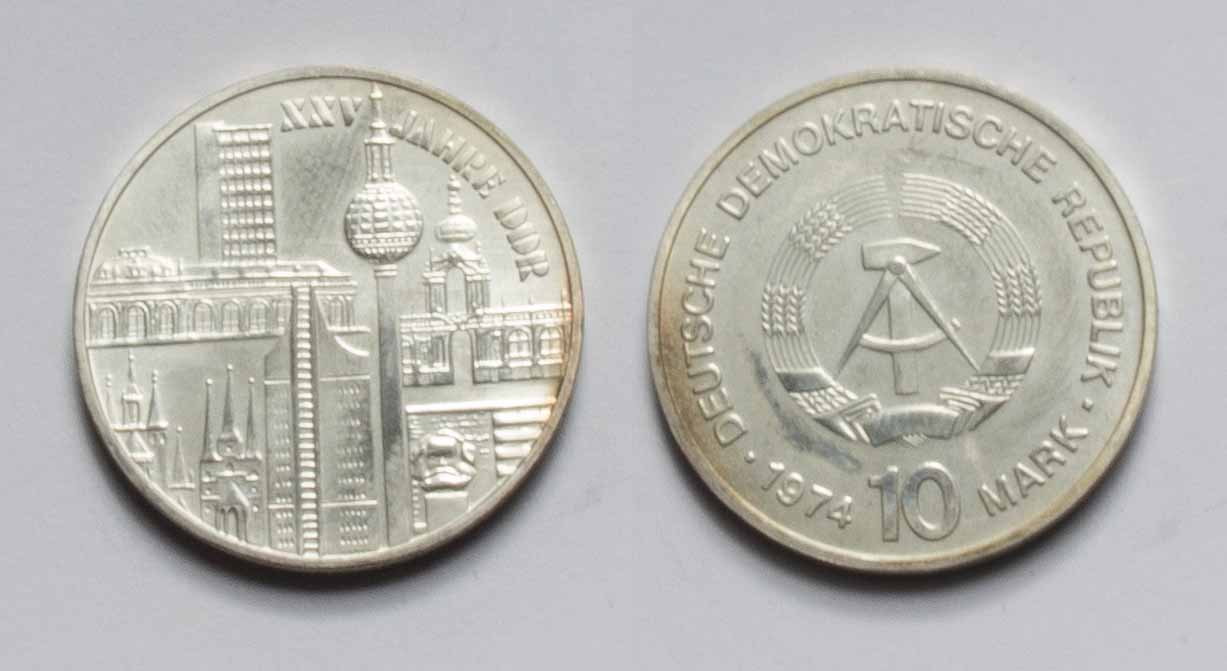 DDR 10 Mark 1974 Gedenkmünze Städtemotiv  stgl.   