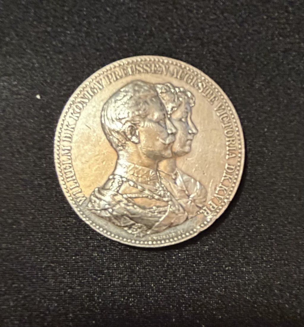 Silbermedaille Preußen 1906 - Silbermedaille zur Silberhochzeit Kaiser Wilhelm II u. Kaiserin August