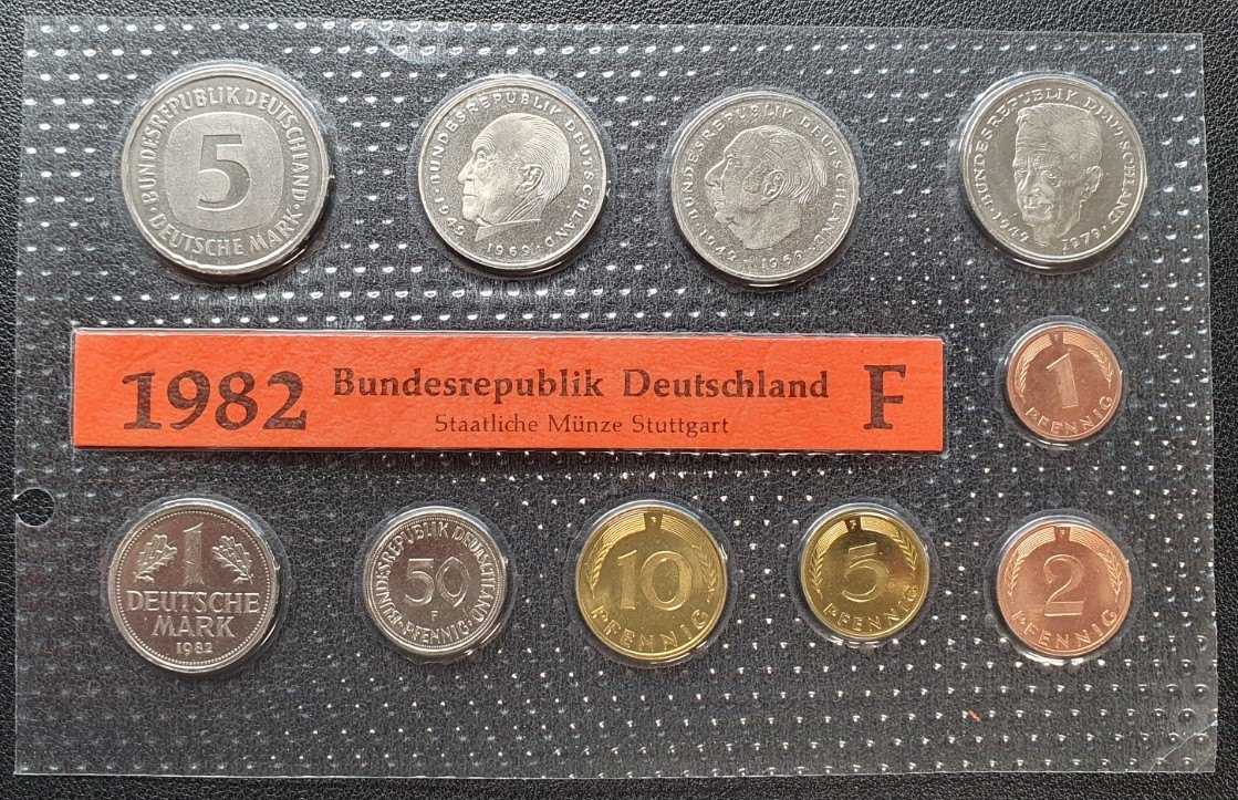  BRD KMS 12,68 Mark 1982 F Stuttgart in Noppenfolie eingeschweißt   
