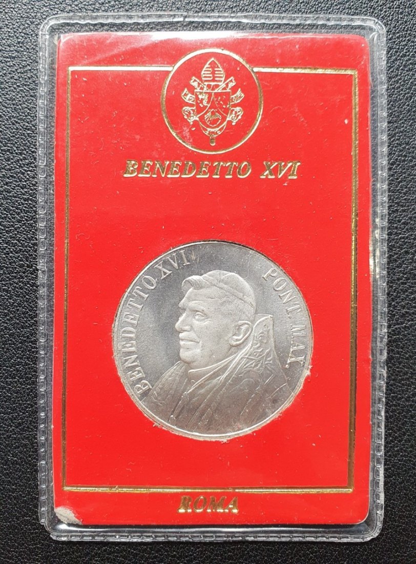 Gedenkmedaille von Papst Benedikt XVI. Coincard ROMA