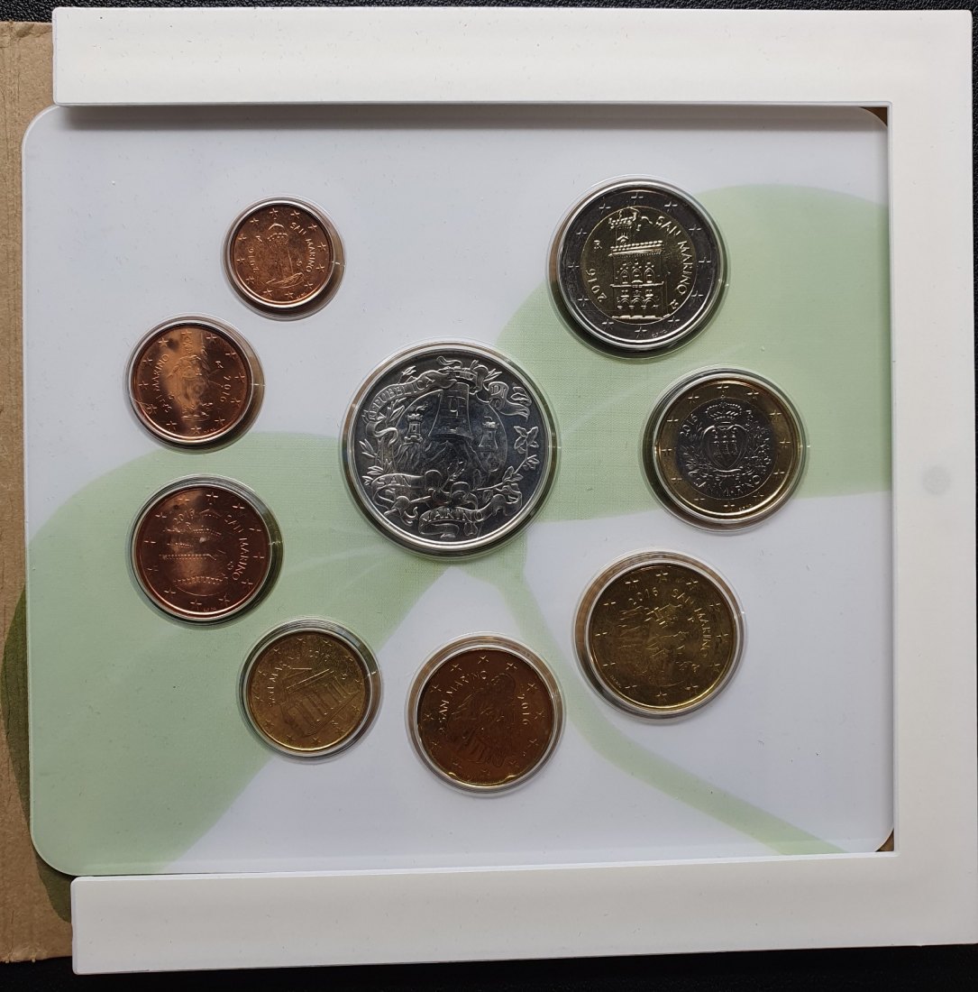  San Marino Euro-Kursmünzensatz inkl. 5 € Silber 2016   