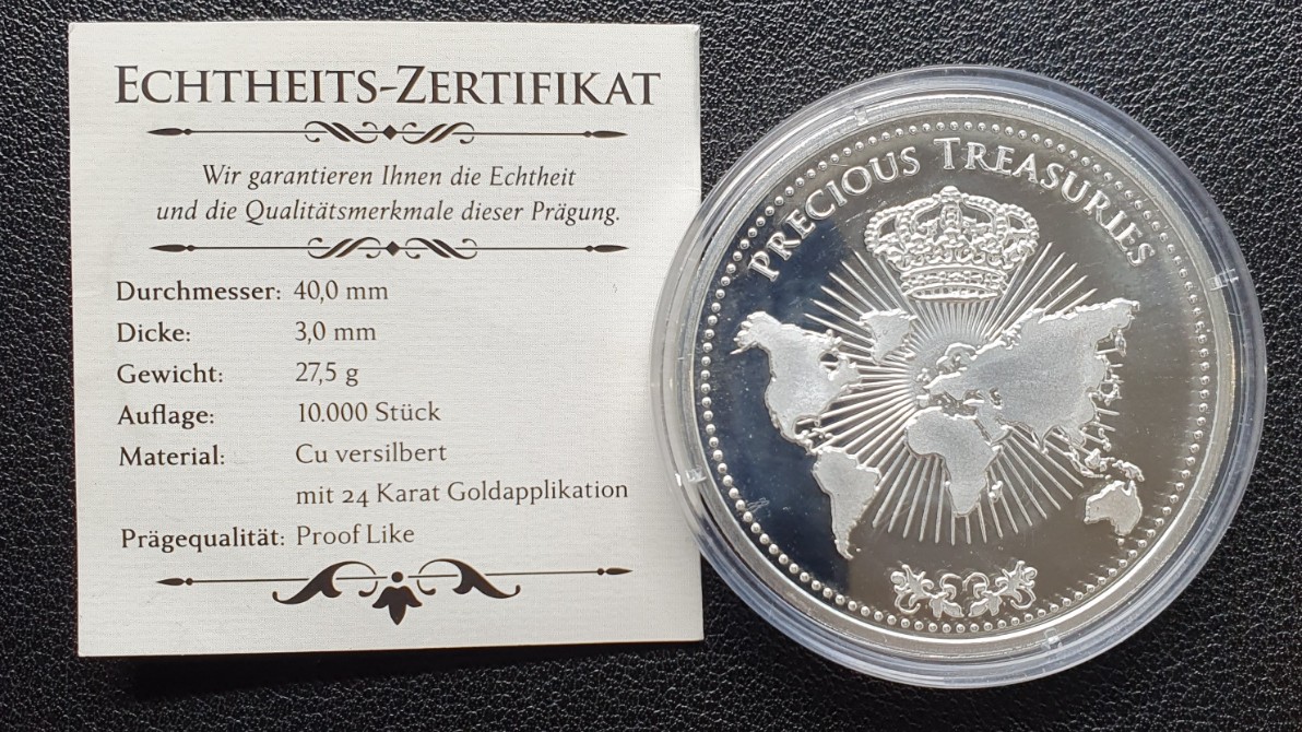  Vatikan Themen Medaille limitiert mit 24 Karat Goldapplikation   