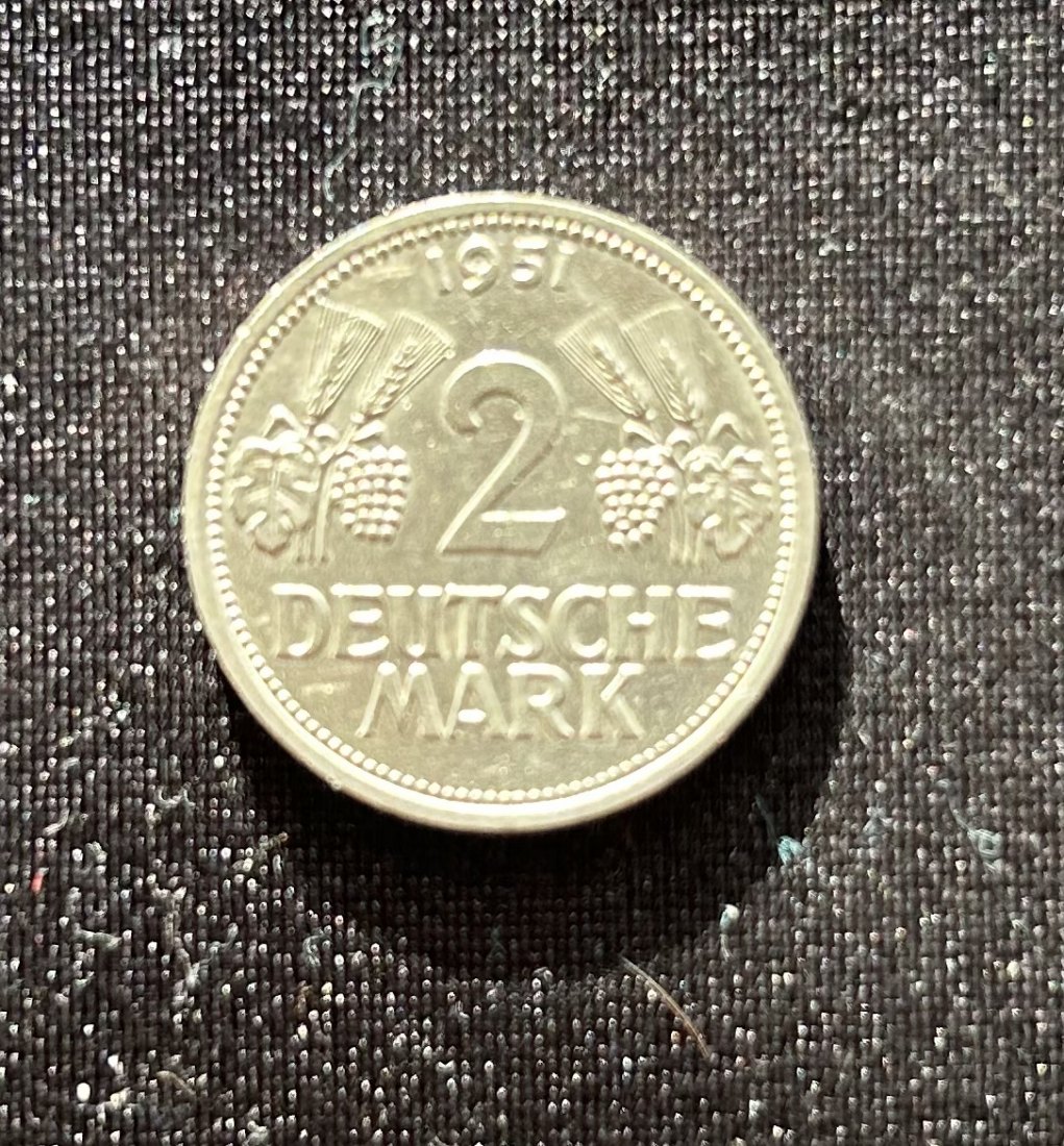  BRD, 2 DM, 1951 - F- Ähren und Trauben   