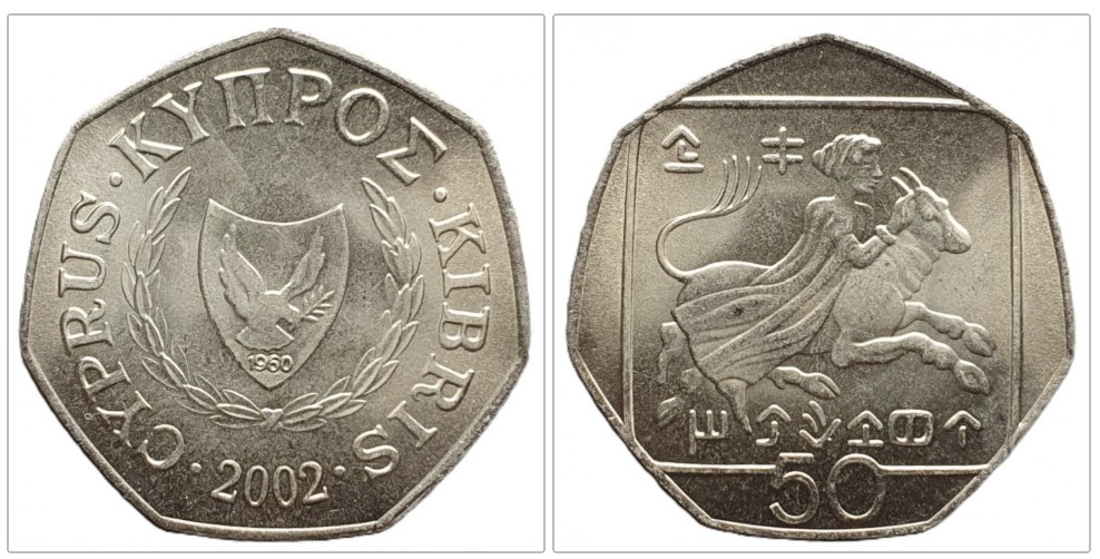  Zypern 50 Cent 2002 ERHALTUNG   