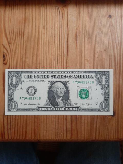 USA 2013, 1 Dollar Banknote George Washington Serie F/B, kassenfrisch