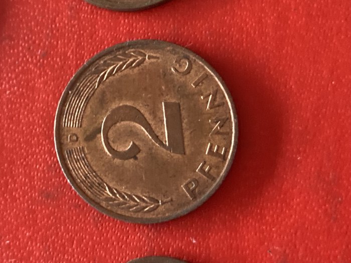  Münze Münzen Umlaufmünze Deutschland BRD 2 Pfennig 1991 Münzzeichen D   