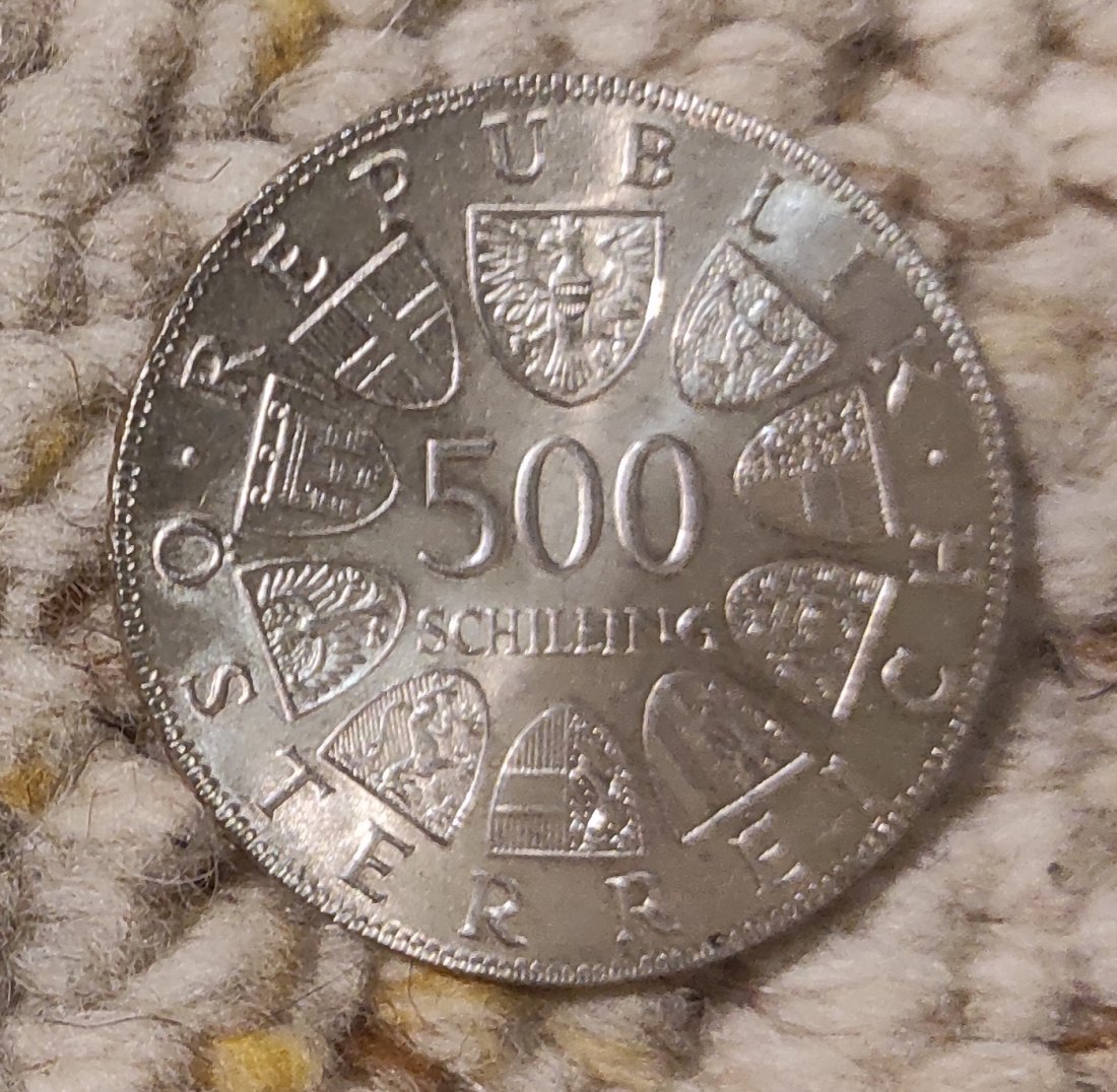  Österreich 500 Schilling 1980, SILBER, 1000 Jahre Steyr   