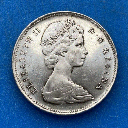  SILBER - Kanada 1 Dollar 1966 Elizabeth II. Voyageur Kanu Pelzhändler   