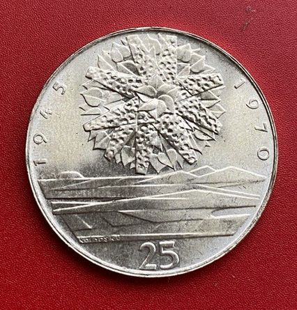  SILBER - Tschechoslowakei (ČSSR) 25 Korun (Kčs) 1970 25 Jahre Befreiung   