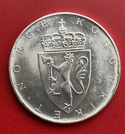  SILBER - Norwegen 10 Kroner 1964 150 Jahre Verfassung  Eidsvollsbygningen   