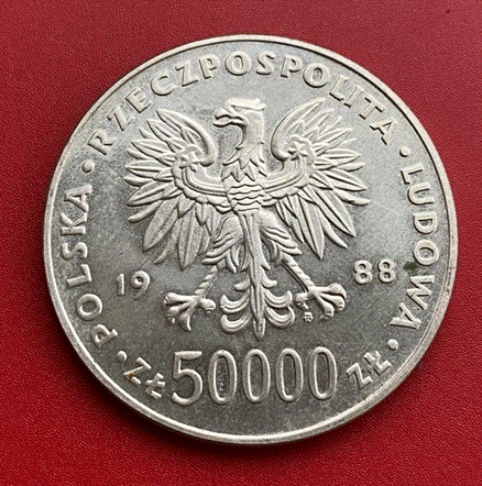  SILBER - Polen 50.000 Złotych 1988 70 Jahre Unabhängigkeit Józef Piłsudski   