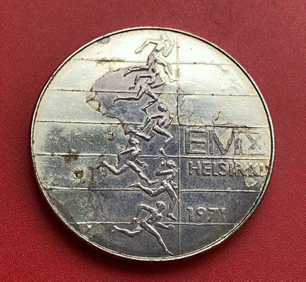  SILBER - Finnland 10 Markkaa 1971 | Leichtathletik EM Helsinki  Patina !   