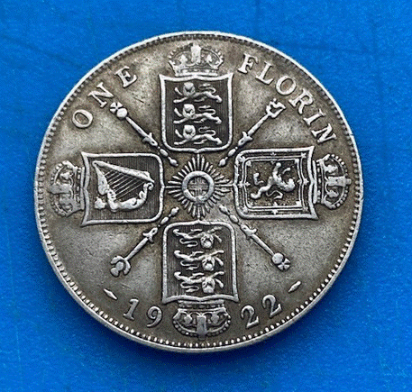  SILBER - Großbritannien 1 Florin (Two Shillings) 1922 Georg V.   