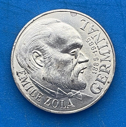  SILBER - Frankreich 100 Francs 1985 Émile Zola   