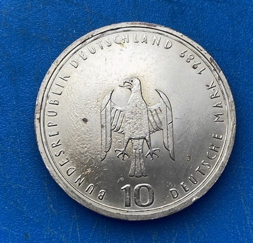  SILBER - Deutschland 10 Deutsche Mark 1989 J 800 Jahre Hafen und Hamburg   