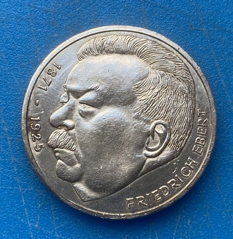  SILBER - Deutschland 5 Deutsche Mark 1975 J Friedrich Ebert   