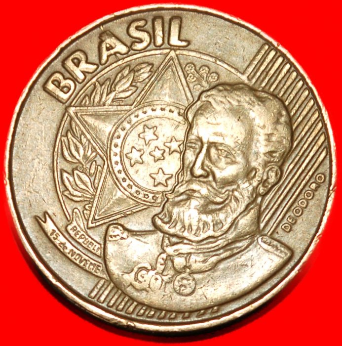  Ⰺ SÜDKREUZ (1998-2025): BRASILIEN ★25 CENTAVO 2001! STEMPEL I! DEODORO (1827-1892)★ OHNE VORBEHALT!   