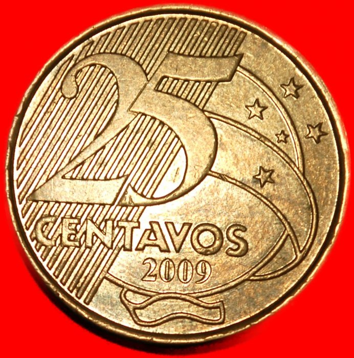 Ⰺ SÜDKREUZ (1998-2025): BRASILIEN★25 CENTAVO 2009 STEMPEL II B! DEODORO (1827-1892)★ OHNE VORBEHALT!