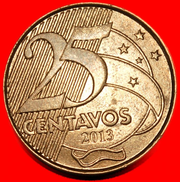 Ⰺ SÜDKREUZ (1998-2025):BRASILIEN★25 CENTAVO 2013 STEMPEL III B! DEODORO (1827-1892)★ OHNE VORBEHALT!