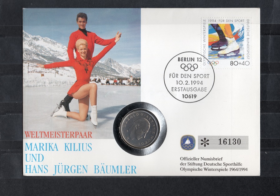 Norwegen Numisbrief mit Briefmarke u. 1 Krone Münze/ SST./ TOP s.scan