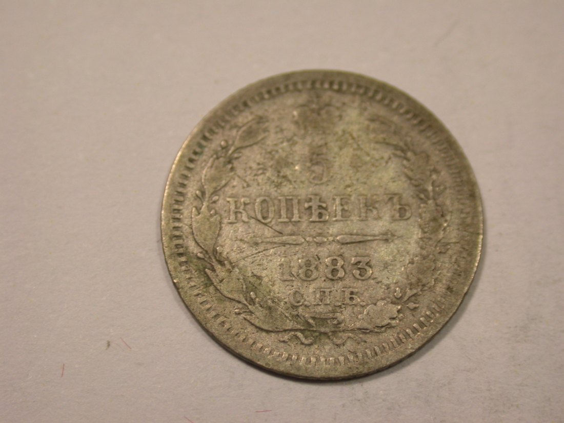 K05 Russland/UDSSR 5 Kopeken 1883 in schön Selten !!! Silber Originalbilder