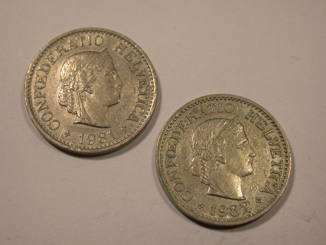 K05 Schweiz 2 x 10 Rappen 1981 + 1982 2 Stück Originalbilder