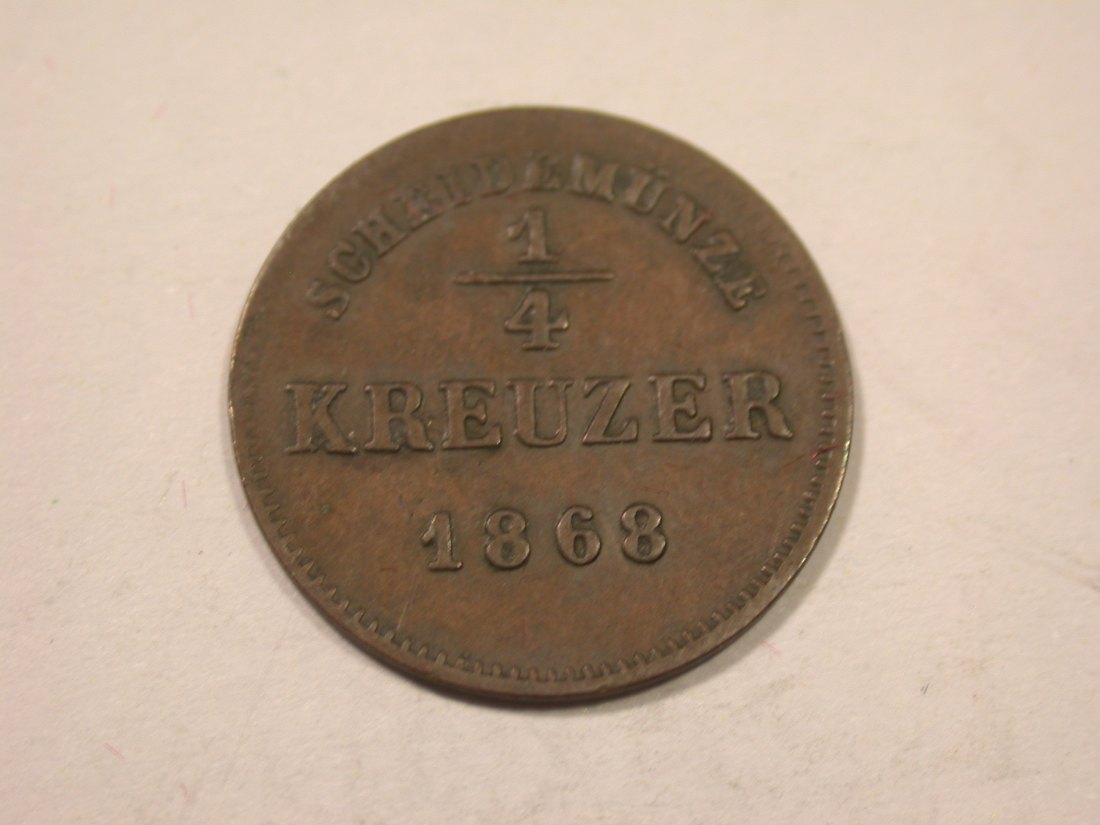 K05 Schwarzburg-Rudolstadt 1/4 Kreuzer 1868 in f.ss/ss Originalbilder
