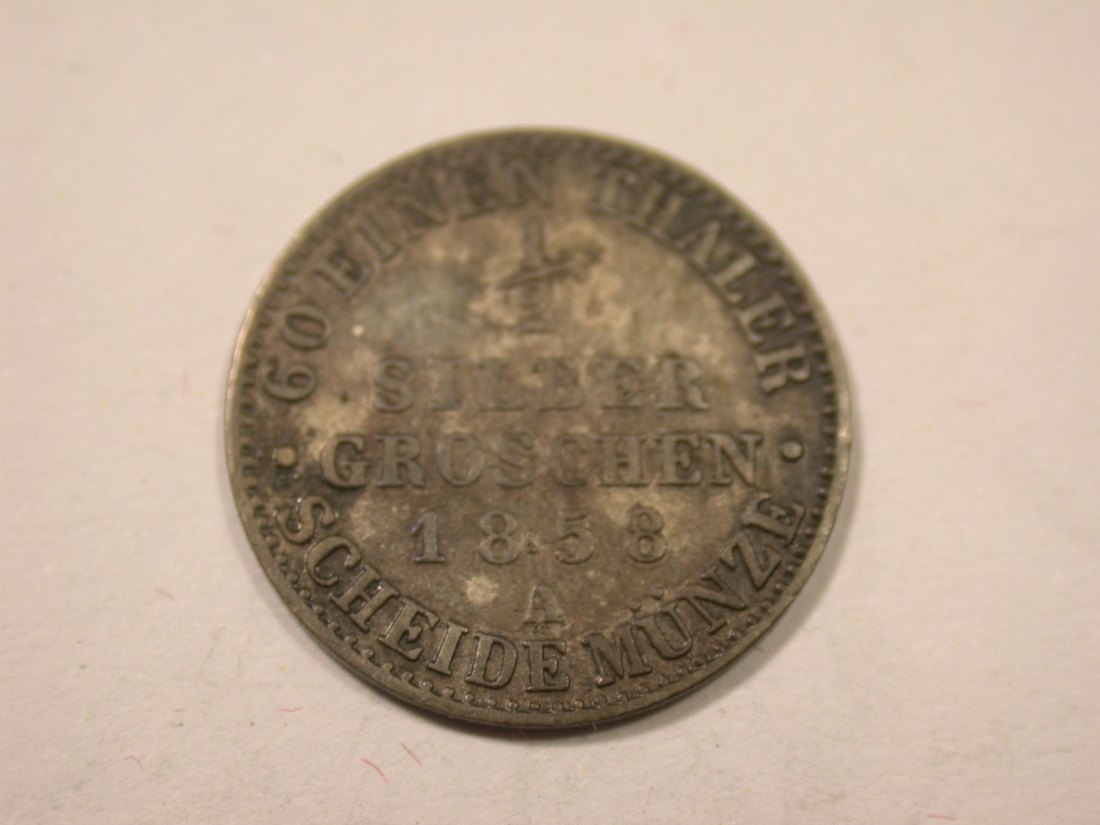 K05 Schwarzburg-Sonderhausen 1/2 Silbergroschen 1858 in s-ss Originalbilder