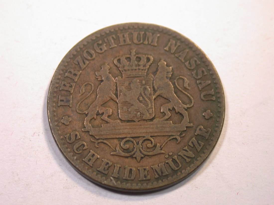  K06  Nassau  1 Kreuzer 1862 in ss    Originalbilder   