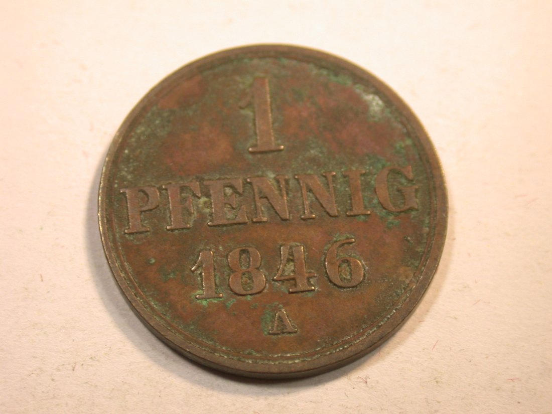 K06 Hannover 1 Pfennig 1846 in f.ss Originalbilder