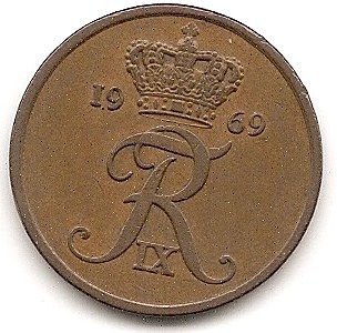  Dänemark 5 Ore 1969 #229   