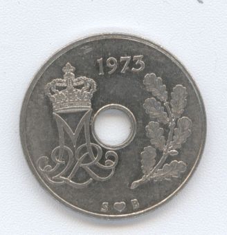  - Dänemark 25 Öre 1973 -   