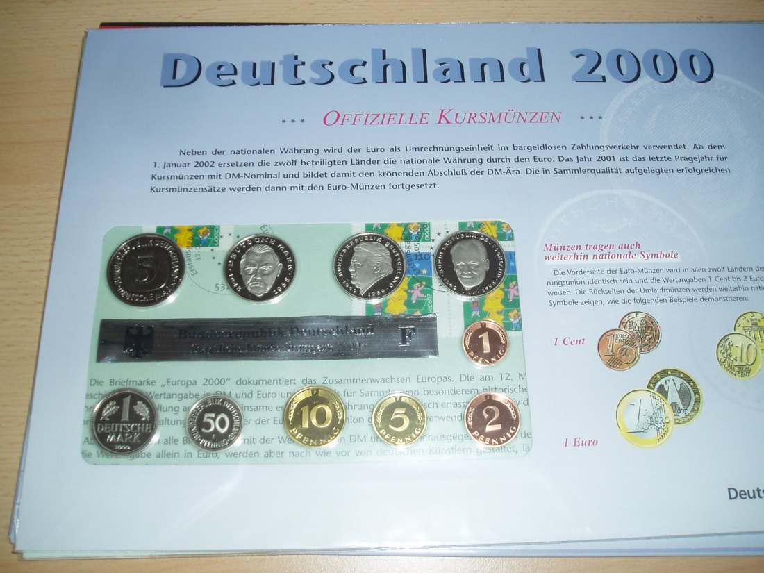  KMS 2000 PP (2 x F, 2 x G, 1 x J = 5 Stück), Ausgabe der Deutschen Post, Auflage nur 15 000 Stück   