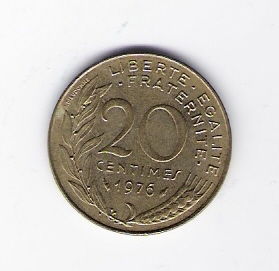  Frankreich 20 Centimes 1976 Al-N-Bro   Schön Nr.230 (C 6 MA)   