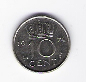 Niederlande 10 Cent 1974 N Schön Nr.66   