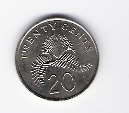  Singapur 20 Cents 1991 K-N Schön Nr.42   