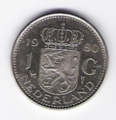  Niederlande 1 Gulden 1980 N  Schön Nr.70   