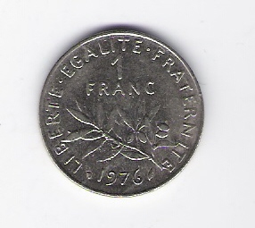  Frankreich 1 Francs 1976 N  Schön Nr.233 (C 106)   