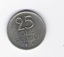  Schweden 25 Öre 1963 K-N    Schön Nr.62   