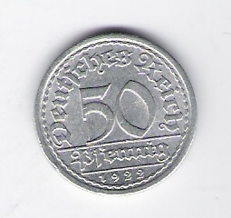  50 Pfennig Al 1922 A    J 301   