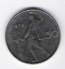  Italien 50 Lire 1975 St Schön Nr.95 (D5/6)   