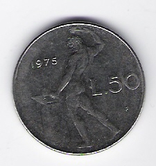  Italien 50 Lire 1975 St Schön Nr.95   